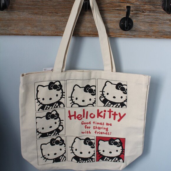 Sanrio 2022 Hello Kitty Shoulder Tote Block Design New - Picture 1 of 2